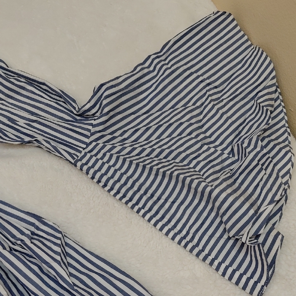 ASOS Blue and White Striped Midi Dress - Picture 8 of 14